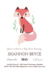 Fox - Invitación Para Baby Shower